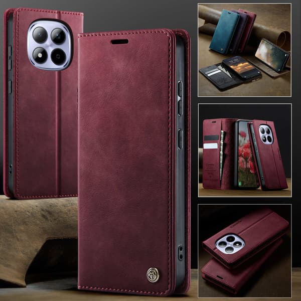 CASEME Retro Etui med Pung til Xiaomi Redmi Note 15 Pro Red