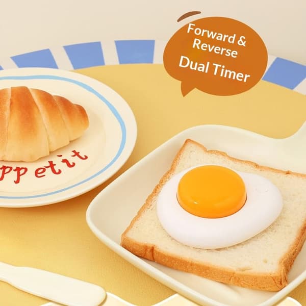 Magnetisk egg Timer kjøkkentimer med forover/bakover-modus matlaging studie arbeid White