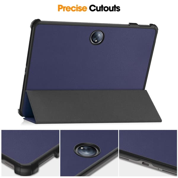 Til OnePlus Pad 2 Tri - fold Stand Wake/Sleep Cover Tabletetui Dark blue