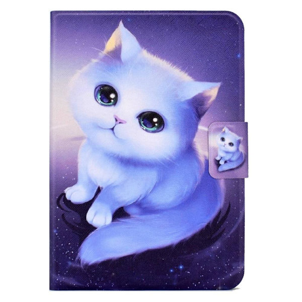 Apple iPad 10.9 2022 Vikbart fodral korthållare - Katt Vit