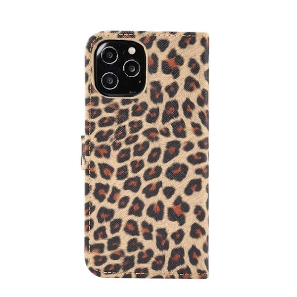 Leopardikuvioinen lompakkokuori iPhone 12 Pro Maxille - Ruskea Brown