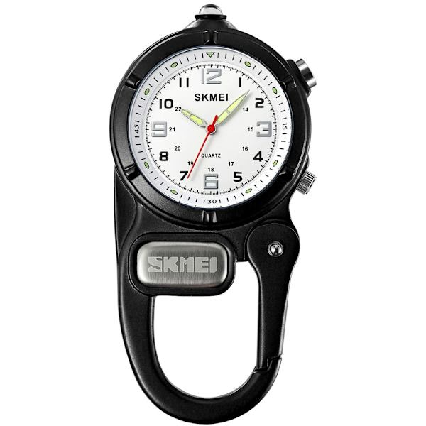 SKMEI Watch Outdoor Reppu Koukku LED Taskulamppu Quartz Watch - musta Black