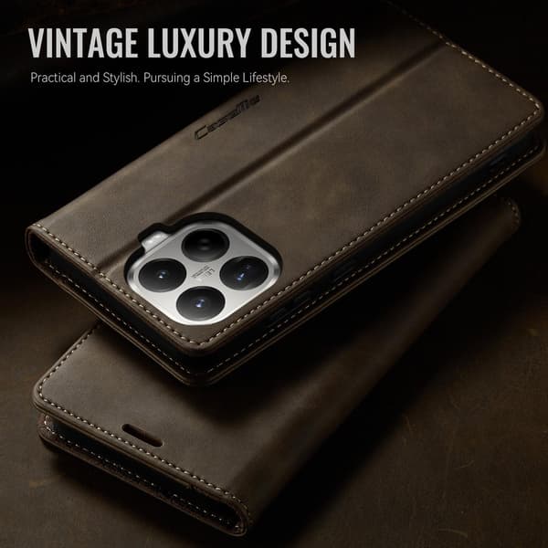 CASEME Til Xiaomi 17T Lommebokdeksel Brown