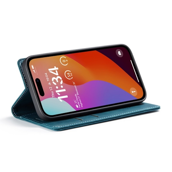 CASEME Retro lompakkokotelo iPhone 16 Pro Max Blue
