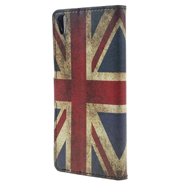 Sony Xperia XA Lompakkokotelo Retro UK Flag Black