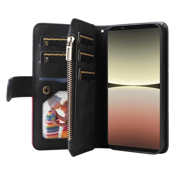 KT Multifunksjons Serie-5 For Sony Xperia 5 IV Telefonveske Black