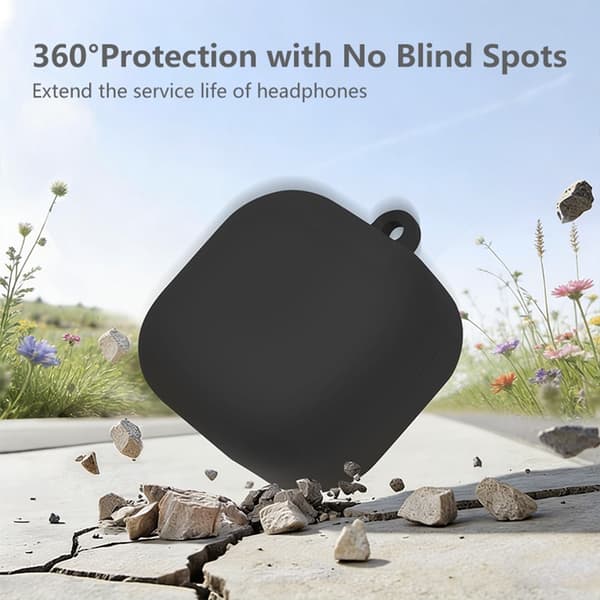 Til Samsung Galaxy Buds4 / Buds4 Pro beskyttelsesdeksel silikon karabinkrok Black