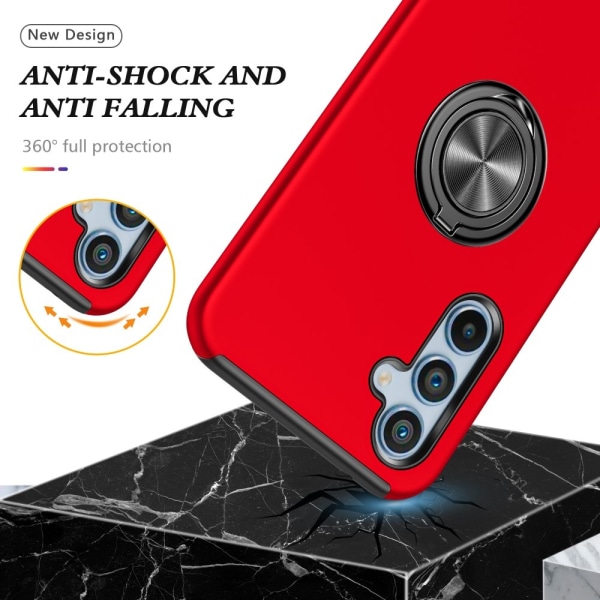 Samsung Galaxy A35 Finger Ring Stativ Hybrid Deksel Red