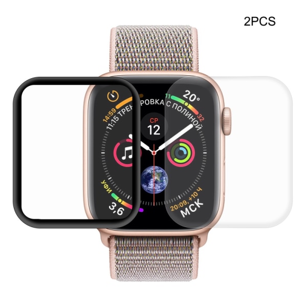 2 KPL HAT PRINCE Apple Watch Series 4:lle 40 mm täysi peitto Transparent