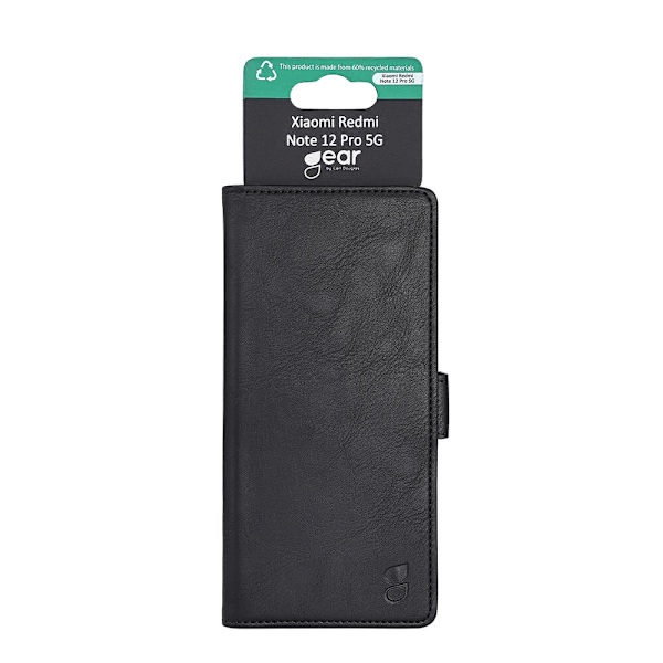 GEAR Wallet cover, sort til Xiaomi Redmi Note 12 Pro 5G Black