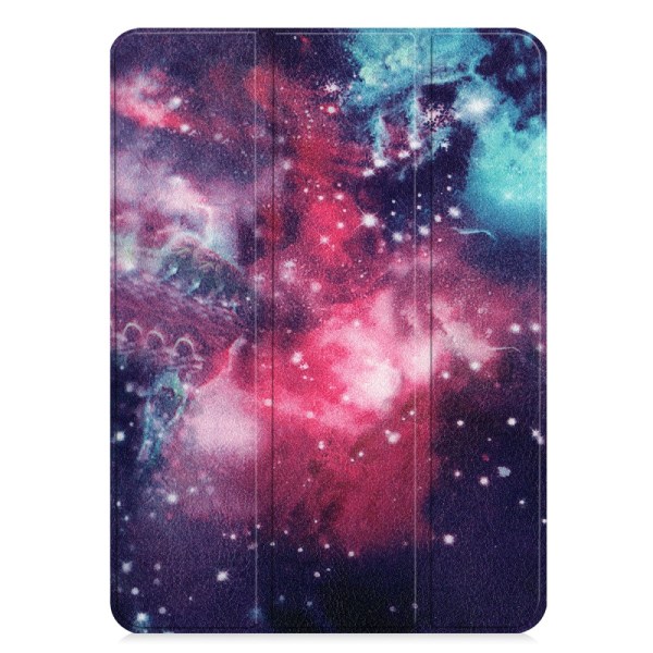 Kolminkertainen jalustallinen nahkainen älykotelo 11 tuuman iPad Prolle (2018) - Galaxy Pattern Multicolor