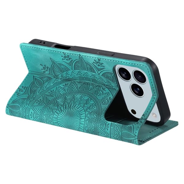 Deksel for iPhone 17 Pro Max med Magnetisk Lukking Mønsterpreget Green