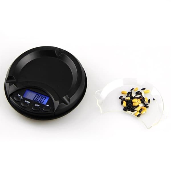 Digital gullsmedvekt 0,01 g til 500 gram - askebeger Black