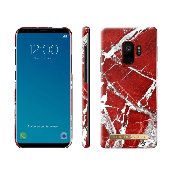 iDeal Of Sweden Samsung Galaxy S9 - SCARLET RED MARBLE Röd
