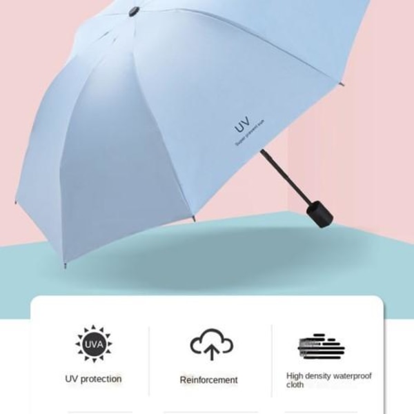 Anti - UV Paraply Bärbart hopfällbart Regn Autoöppning / Marinblå Blå