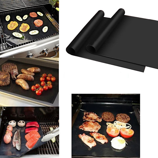 Grillmatta 2st Non-stick 33x40cm Black