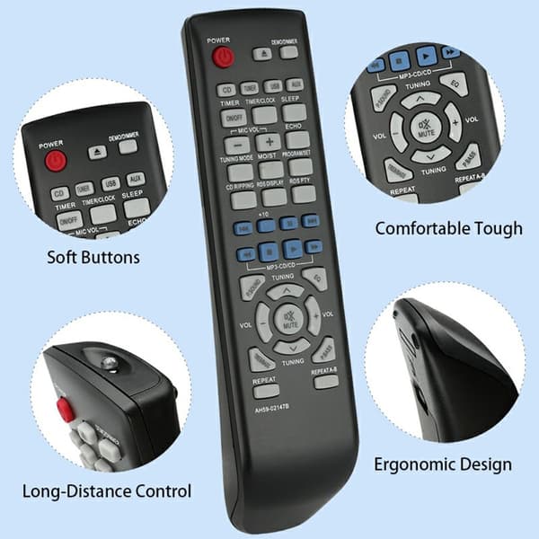 Fjernkontroll erstatning AH59-02147B for Samsung forsterker Black