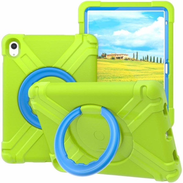 Til iPad 10.9 (2022) 360-graders rotationsstativ-tabletcover Anti-faldbeskyttelse Green
