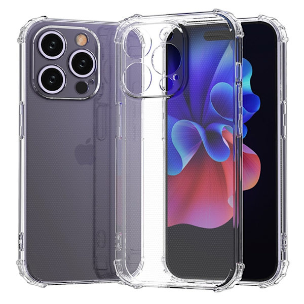 För iPhone 15 Pro Skal Fodral TPU-ram + Akryl Baksida Telefonfodral Transparent