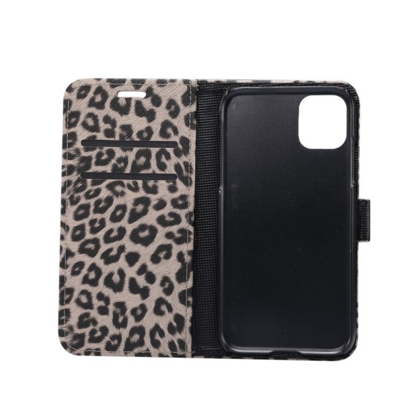 Leopard Pattern Wallet Mobiltelefoncover til iPhone 11 Pro Max Brown