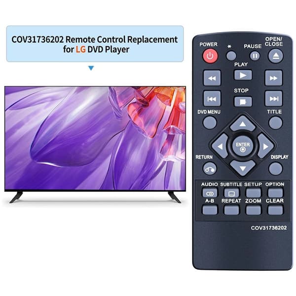 Fjernkontroll erstatning for COV31736202 for LG DVD-spiller Black