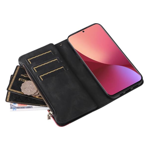 KT Multifunksjons Serie-5 Telefonveske for Xiaomi 12 Black