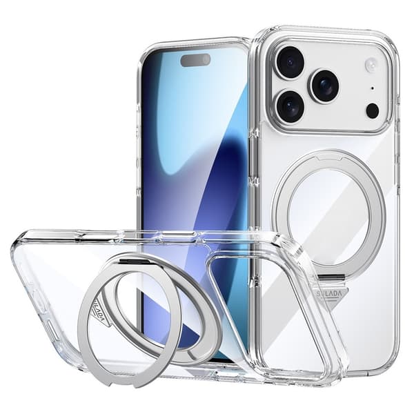 För iPhone 17 Pro Max Skal SULADA Magnet med Kickstand TPU + PC Transparent Transparent