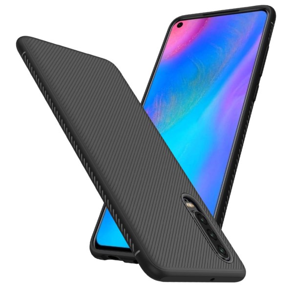 Huawei P30 Twill Texture TPU-skal - Svart Svart