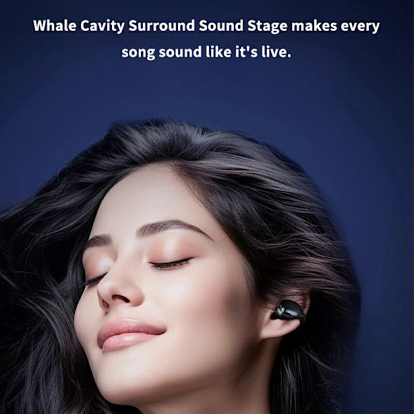 i66 Bluetooth-hörlurar Semi In Ear Clip On ENC Trådlösa hörlurar Brusreducering Svart