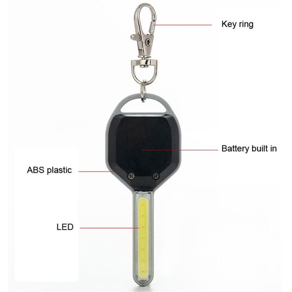 Mini LED-lommelygte nøglering bærbar LED-natlampe nødbelysning - Sølv Silver