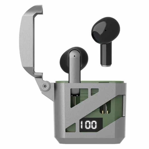 Cool Mecha Style In-Ear Bluetooth Headset Trådlösa hörlurar - Gr Grön