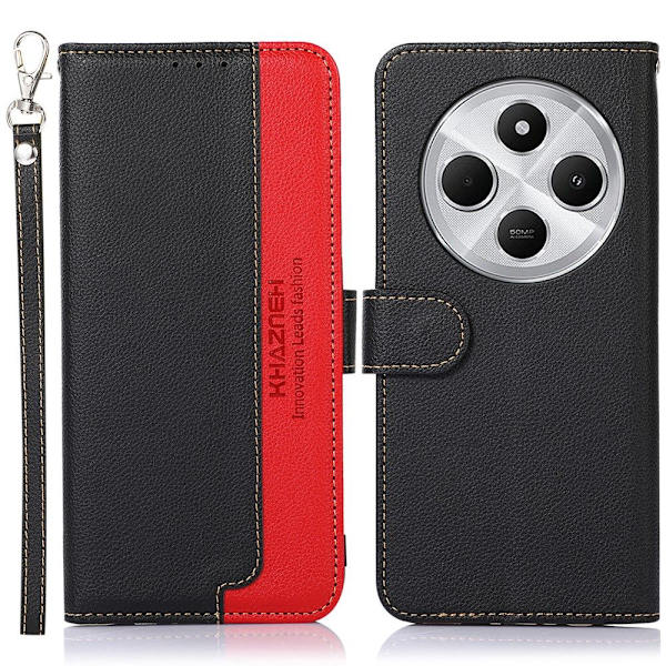 KHAZNEH Pung etui til Xiaomi Redmi 14C - Sort-rød Black