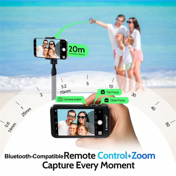Smarttelefon Selfie Skjermspeiling Magnetisk Bakskjerm Livestreaming Bluetooth Black