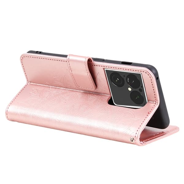 Plånboksfodral med Stativ och Handledsrem till Sony Xperia 1 VIII PinkGold