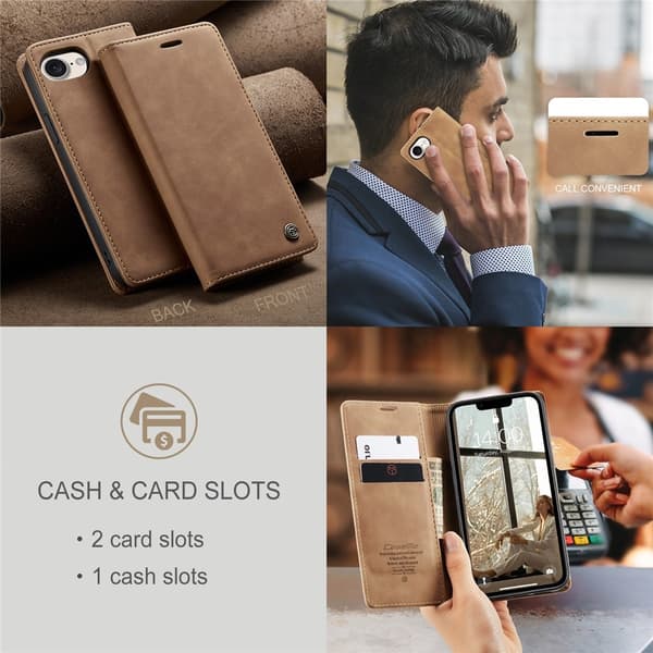 CASEME pungetui til iPhone 17e / 16e Brown