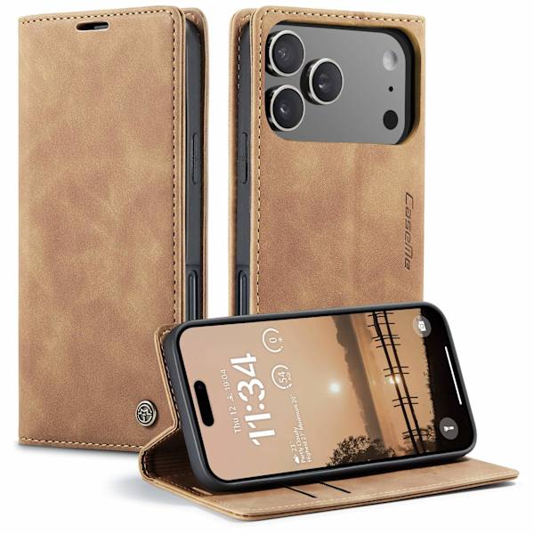 CASEME Lommebok-deksel iPhone 17 Pro Brown
