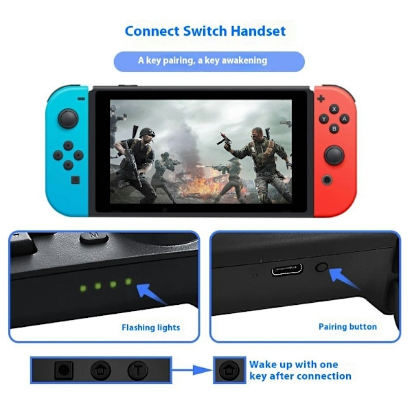 Kompatibel med Nintendo Switch Pro Trådlös Spelkontroll Bluetooth Gamepad Handkontroll Svart