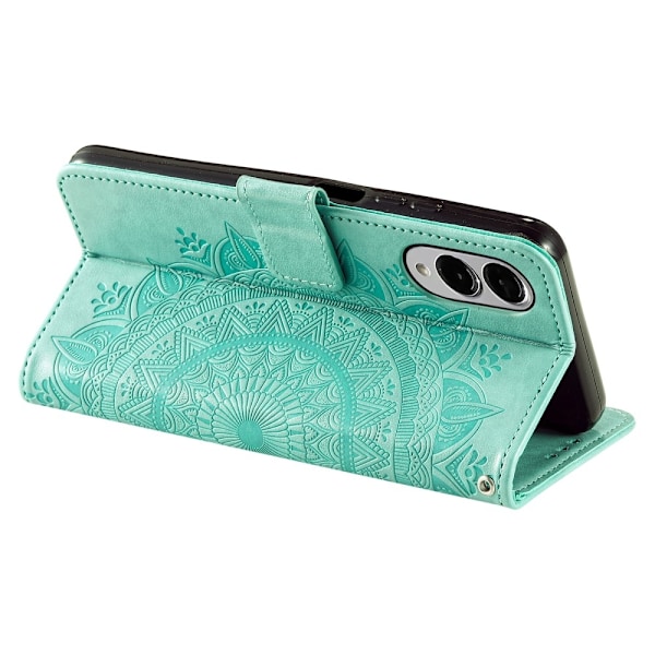 Til Samsung Galaxy S25 Edge tegnebogscover Cover Shell Mandala Blomstermønster Green