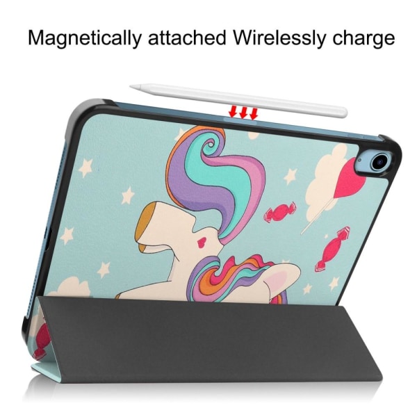 Apple iPad 10.9 2022 Slim fit tri-fold fodral - Unicorn multifärg