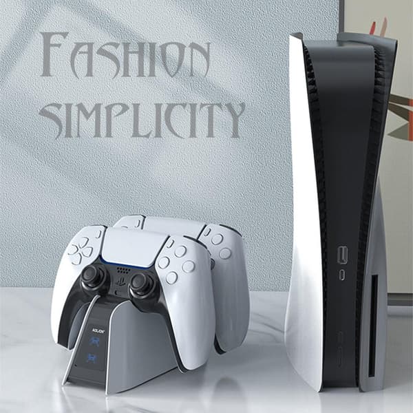 AOLION ALP500701 Hurtigopladningsdock med dobbelt slot til PS5 Elite - controller White