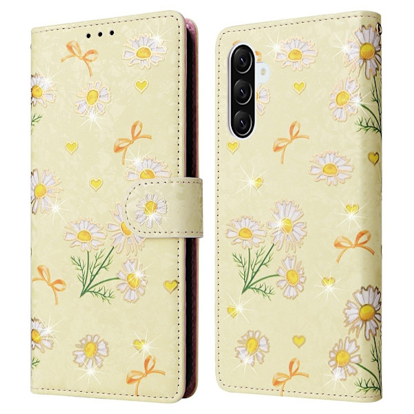 Til Samsung Galaxy A37 5G blomsterdeksel Yellow