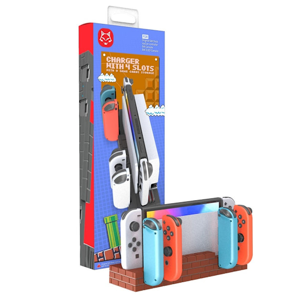 Kompatibel med Nintendo Switch Switch OLED Joy-Con-kontroller Laddning docka Röd