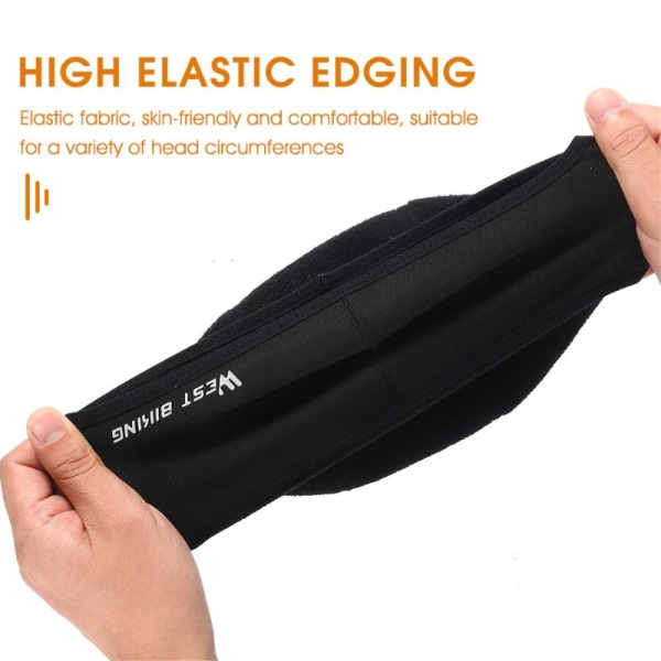 Vinterbalaclava ansiktsdeksel termisk vindtett fleece Black one size