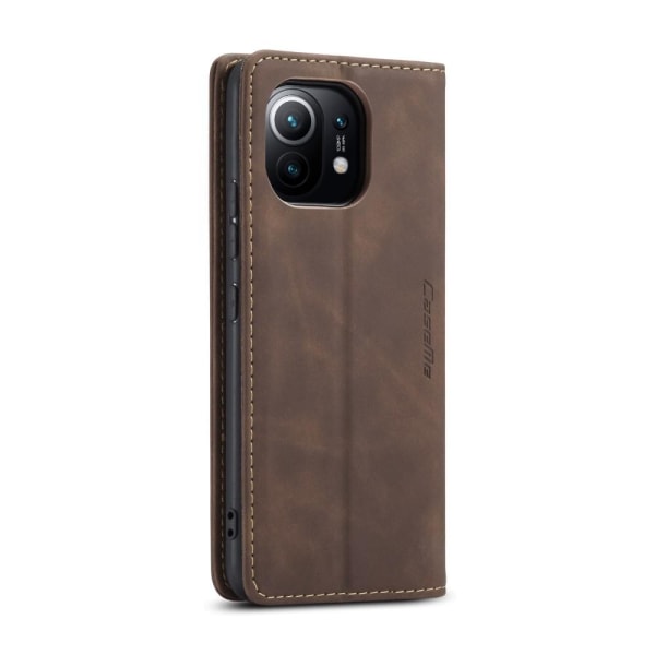 CASEME Retro tegnebog taske til Xiaomi Mi 11 - Kaffe Brown