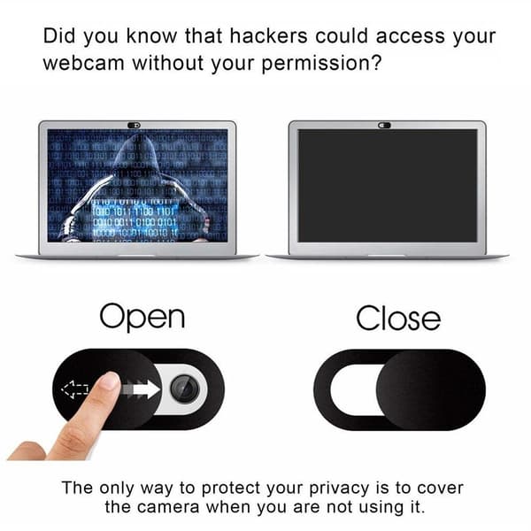 6 - Pakke Webkamerabeskyttelse Anti - spion Datakamerabeskyttelsesglidebryter Black