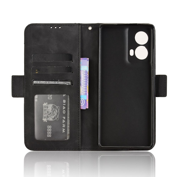 För Motorola Moto G85 Fodral Plånboksfodral Skal Svart