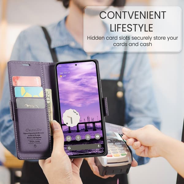 CASEME För Google Pixel 10 Pro / 10 / 9 Pro / 9 Fodral Stativ Telefonfodral Lila