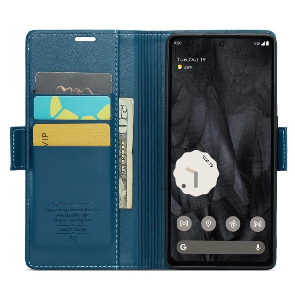 CASEME Retro Lommebok Etui for Pixel 8 Pro - Blå Blue