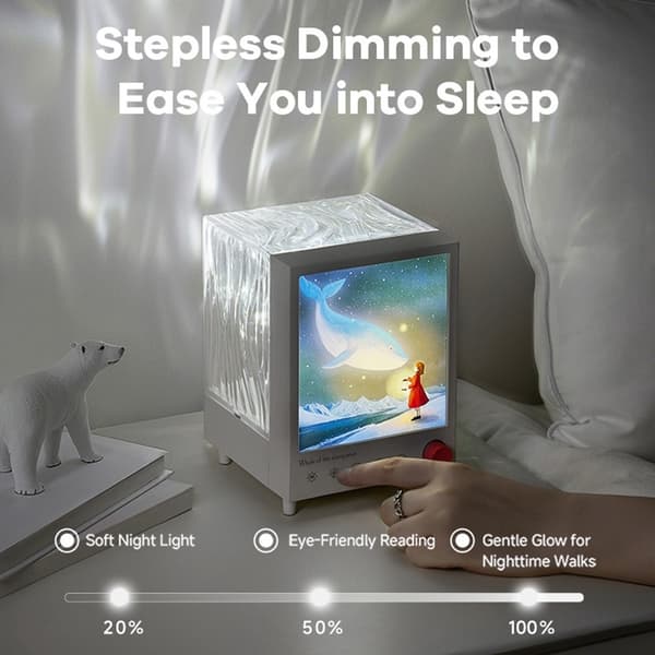 Starry Sky Choice Aurora Projektionslys Drømmeatmosfære Lampe Bluetooth Højttaler White