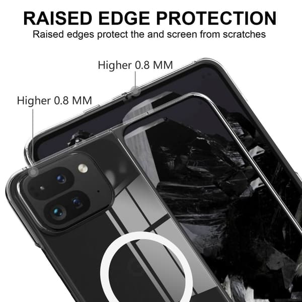 Magnetisk etui for Google Pixel 9 Pro Fold 5G, TPU+Akryl med MagSafe Transparent